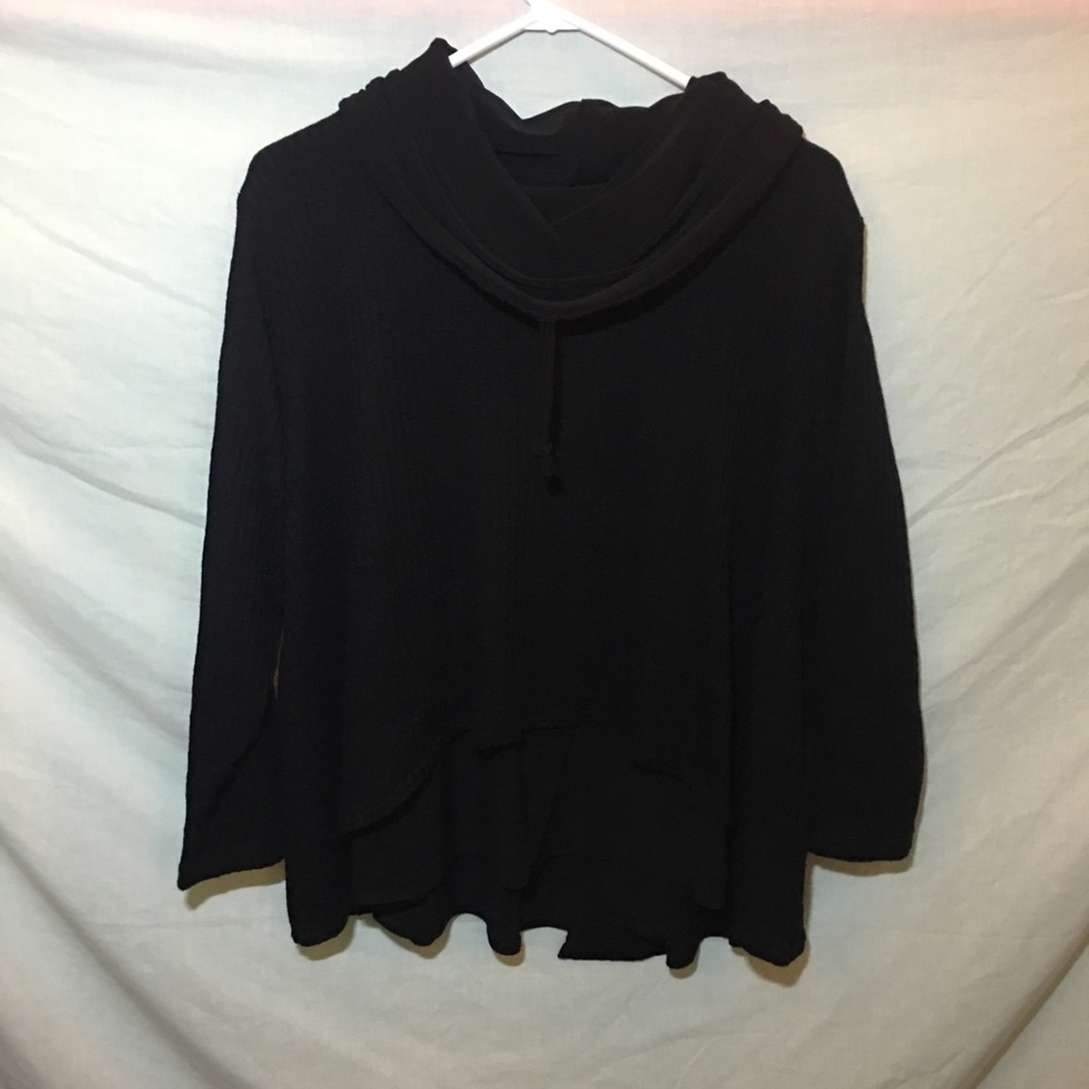 Sympli Black Mock Neck Long Sleeved Top